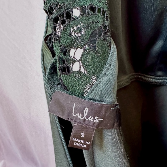 LuLu’s Only Want You Forest Green Lace Bodycon Midi Dress - Picture 5 of 6